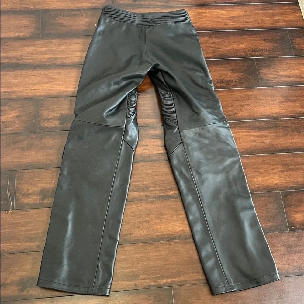$895 Harley Davidson X Vanson Women Moto Leather Straight Pants size 2 Black NWT